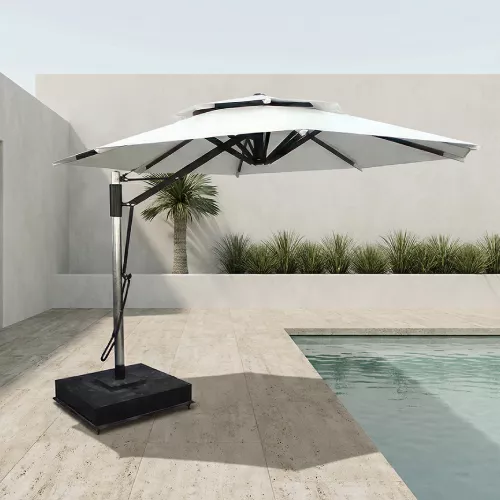 Outdoor umbrella with stand